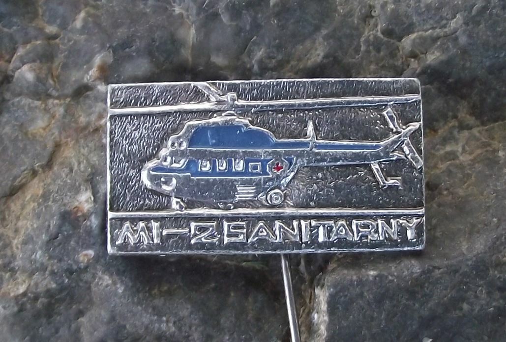 Vintage Czechoslovakian Mil Mi-2 Soviet Helicopter Air Ambulance Pin Badge - Badgecrazy