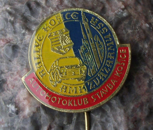 Antique Svazarm AMK Kosice Auto Moto Klub Motor Racing Car Rally Pin Badge - Badgecrazy