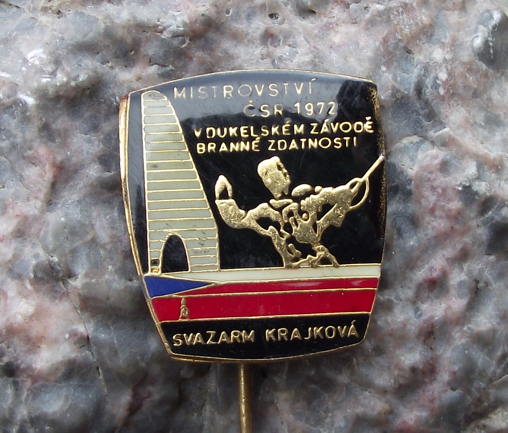 1972 Svazarm Czechoslovakia Army Reserve War Games Exercises Dukla Pin Badge - Badgecrazy