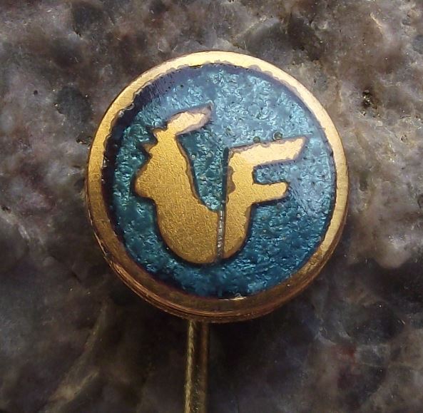 Antique Chicken Rooster Crowing Cockerel Farm Motif Logo Advertising Pin Badge - Badgecrazy