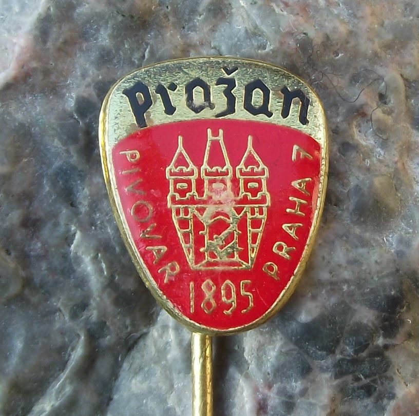 Antique Prazan Beer Holesovice Beer Lager Former Czech Brewery Shield Pin Badge - Badgecrazy