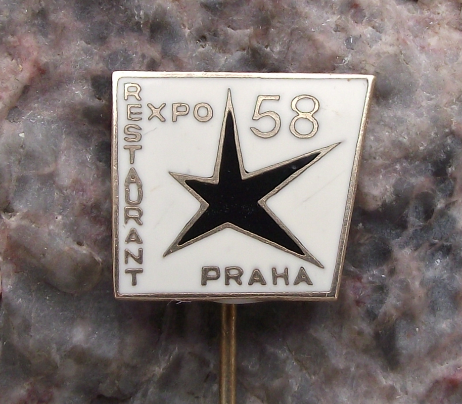 1958 Brussels EXPO 58 World Exposition Belgium Czech Restaurant Logo Pin Badge - Badgecrazy