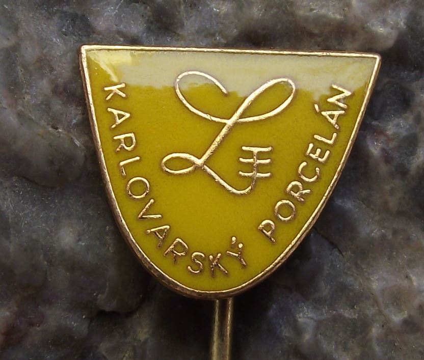 Antique Thun Karlovarsky Czech Porcelan Porcelain Ceramics Factory Pin Badge