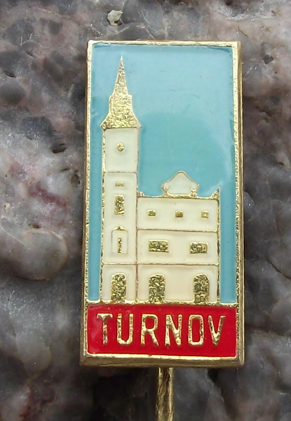 Vintage Turnov Turnof Czech Gemstone Working Renaissance Town Hall Pin Badge - Badgecrazy