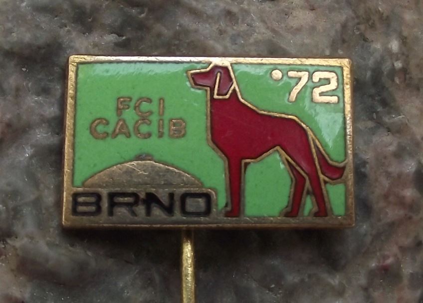 1972 CACIB Pointer Breed World Champion Dog Show FCI Event Brno Pin Badge - Badgecrazy