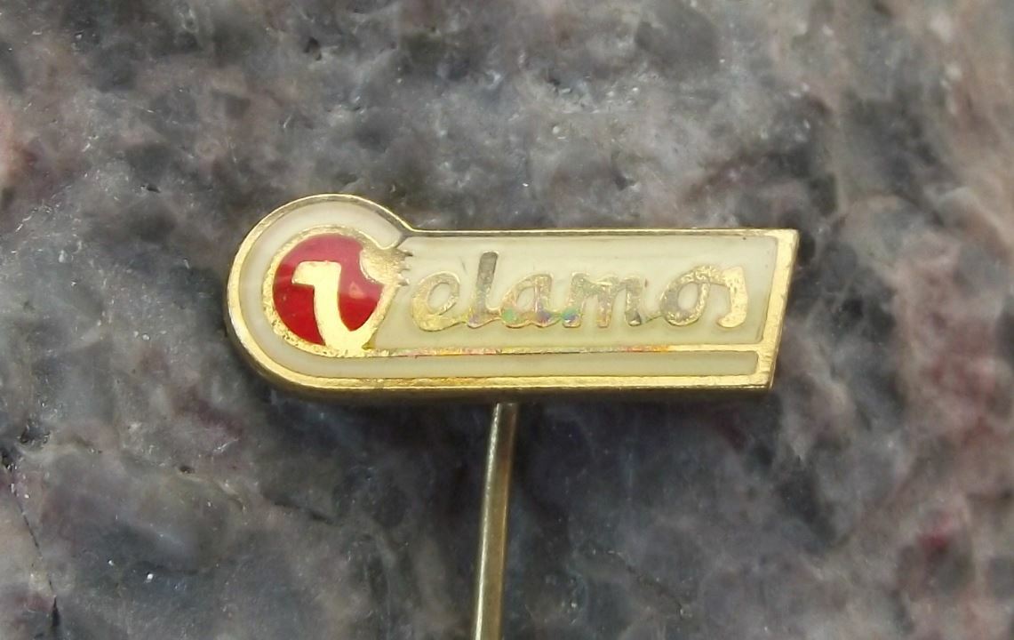 Vintage Velamos Bicycle & Motorbike WorksCycle Bike Advertising Logo Pin Badge - Badgecrazy