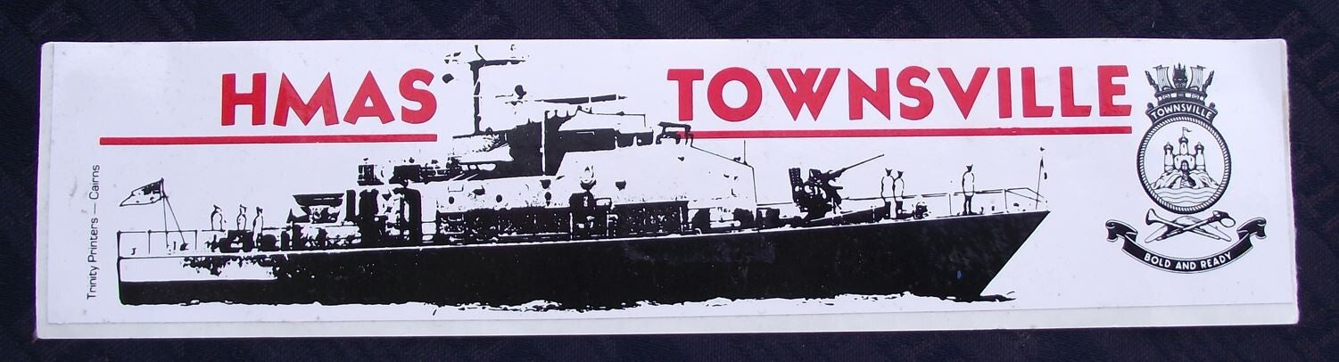 Vintage HMAS Townsville Royal Australian Navy Patrol Boat Sticker Decal - Badgecrazy