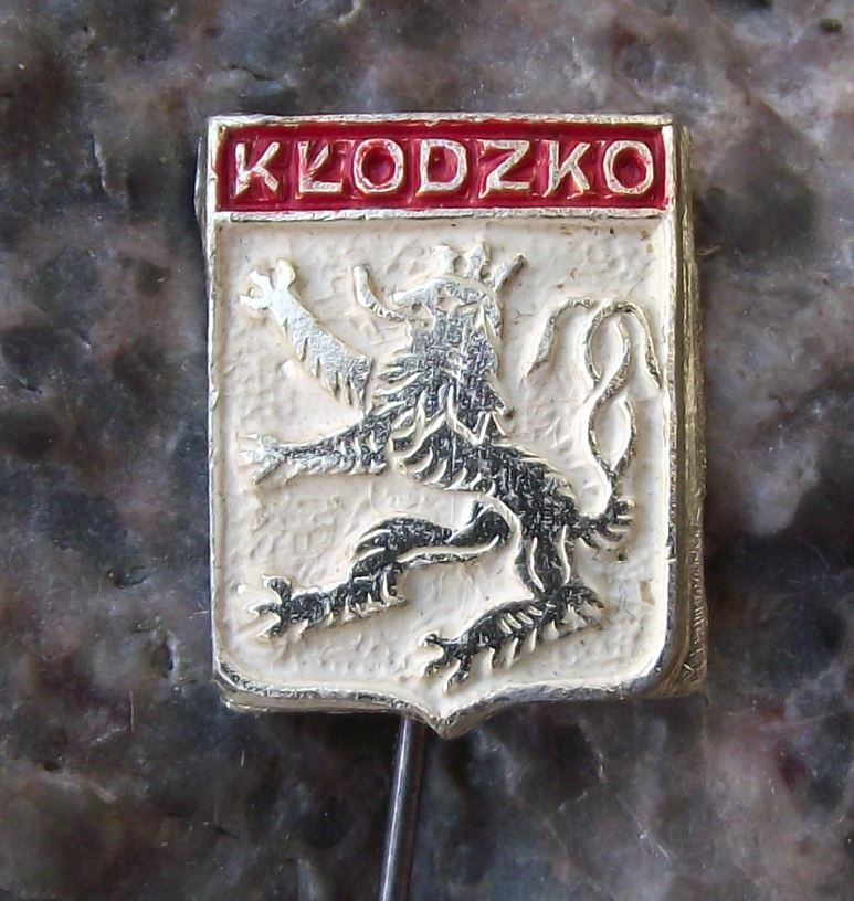 Antique Klodzko Polish City Poland Lion Heraldic Crest Coat of Arms Pin Badge - Badgecrazy