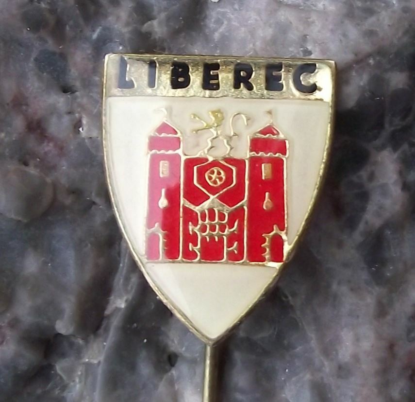 Vintage Liberec City Heraldic Crest Souvenier Shield Coat of Arms Pin Badge - Badgecrazy