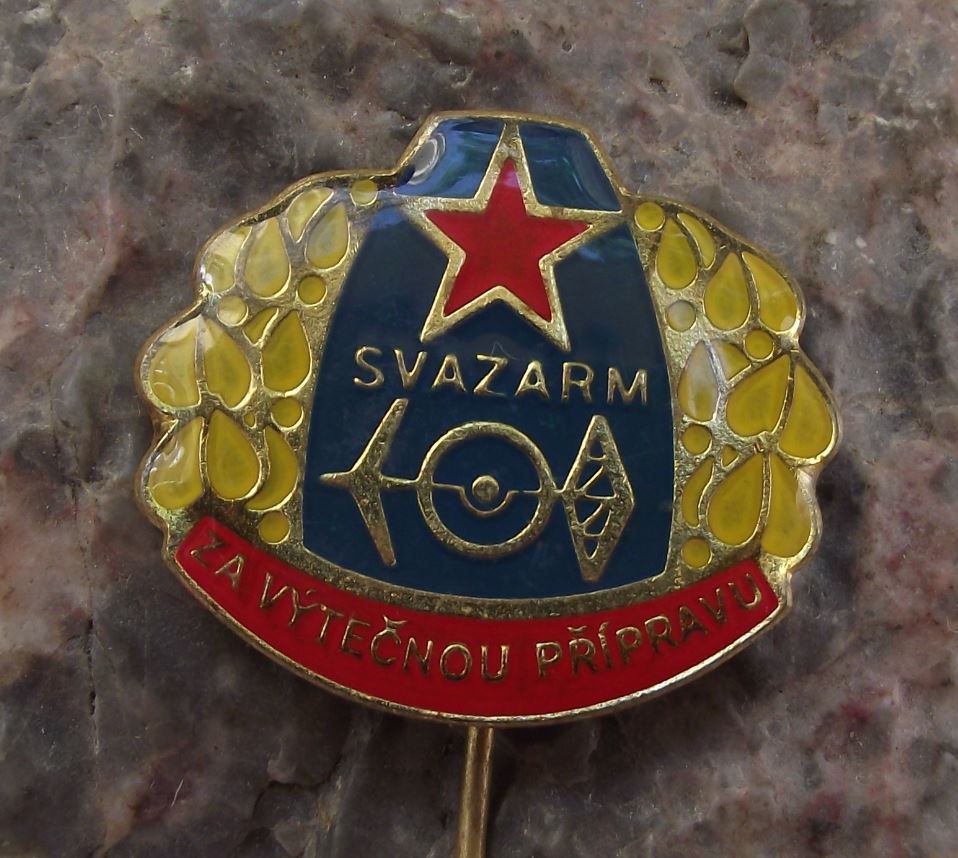 Svazarm Czech Army Reserves Excellent War Preparation Military Award Pin Badge - Badgecrazy