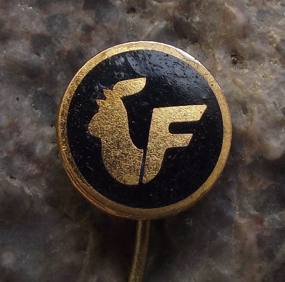 Antique Chicken Rooster Crowing Cockerel Farm Motif Logo Advertising Pin Badge - Badgecrazy