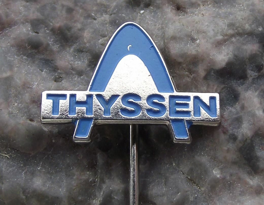 Antique Thysssen AG German Steel Foundry Works WW2 Ships Tanks Company Pin Badge - Badgecrazy