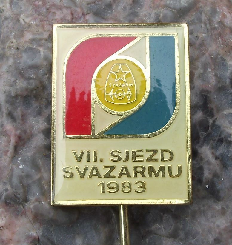 1983 Svazarm Czech Army Reserves VII 7th Military Conference Meeting Pin Badge - Badgecrazy