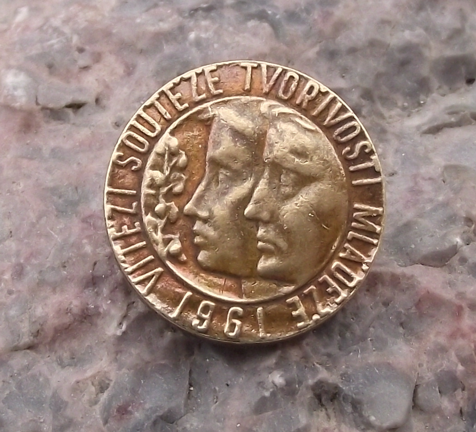 1961 STM Czechoslovakia Youth Creativity Competition Winners Award Pin Badge - Badgecrazy
