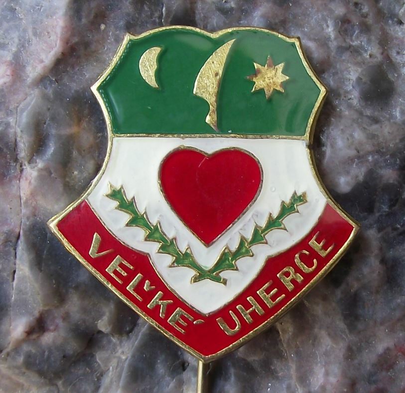Antique Velke Uherce Slovakia Coat of Arms Heraldic Crest Shield Pin Badge - Badgecrazy