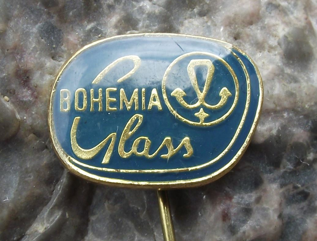 Bohemia Glass Bohemian Czech Crystal of Czechoslovakia Advertising Pin Badge - Badgecrazy