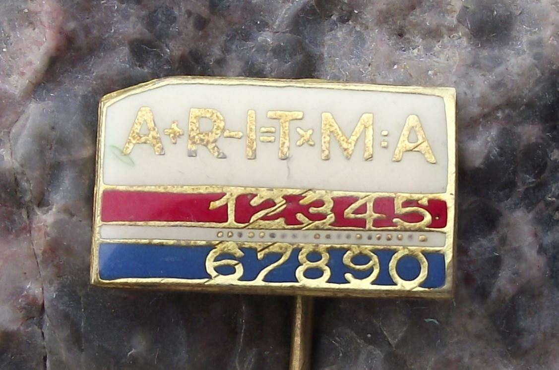 Rare IBM Aritma Historic Czech Computer Mainframe Computing Company Pin Badge - Badgecrazy