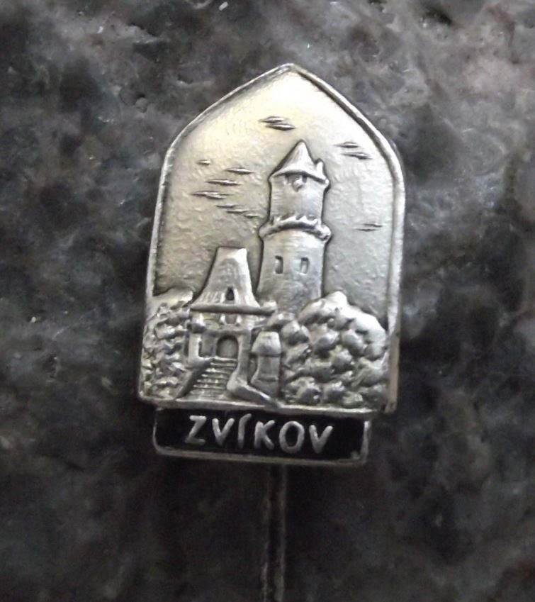 Antique 1950s Zvikov Gothic Castle Klingenberg Czech Tourist Souvenier Pin Badge - Badgecrazy