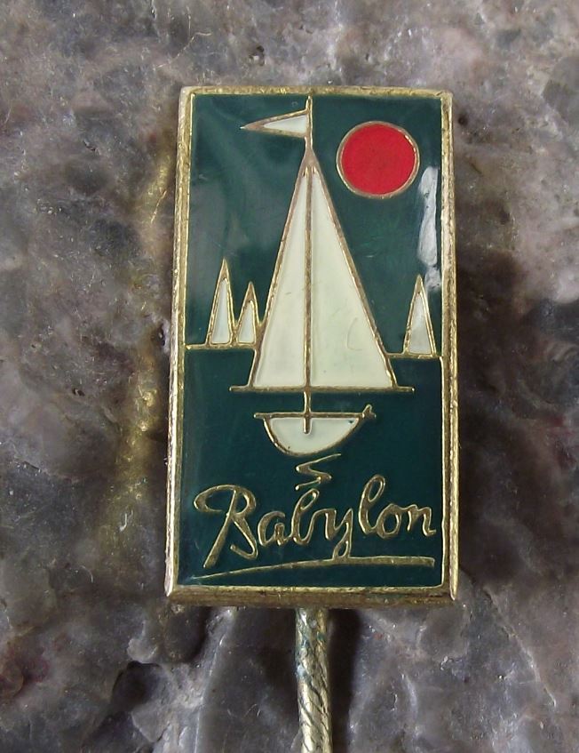 Antique Babylon Czech Lake Yacht Sailing Yachting Resort Souvenier Pin Badge - Badgecrazy