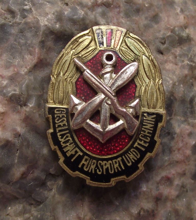 Gesellschaft for Sport und Technik East German Peyoples Army Rifles Pin Badge - Badgecrazy
