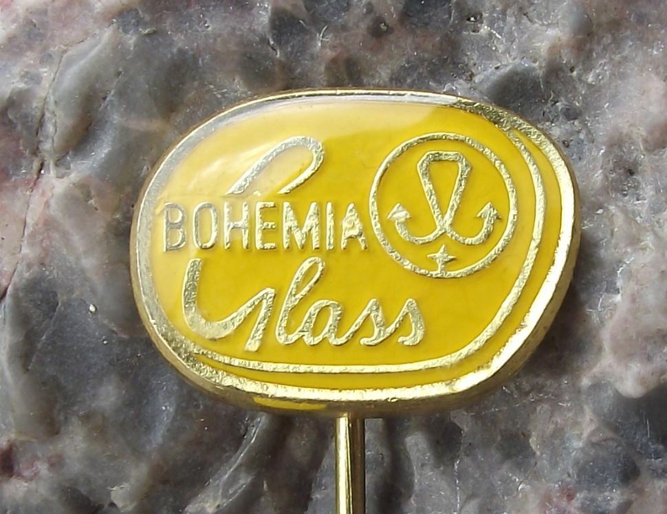 Bohemia Glass Bohemian Czech Crystal of Czechoslovakia Advertising Pin Badge - Badgecrazy