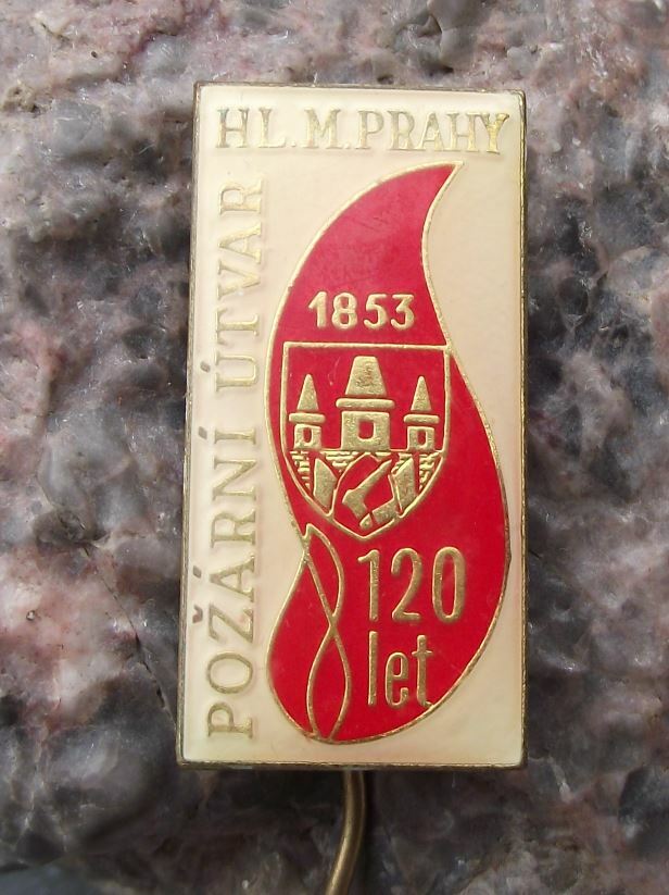 1973 CSPO Czech Fire Fighter Union Fireman Prague 130th Anniversary Pin Badge - Badgecrazy