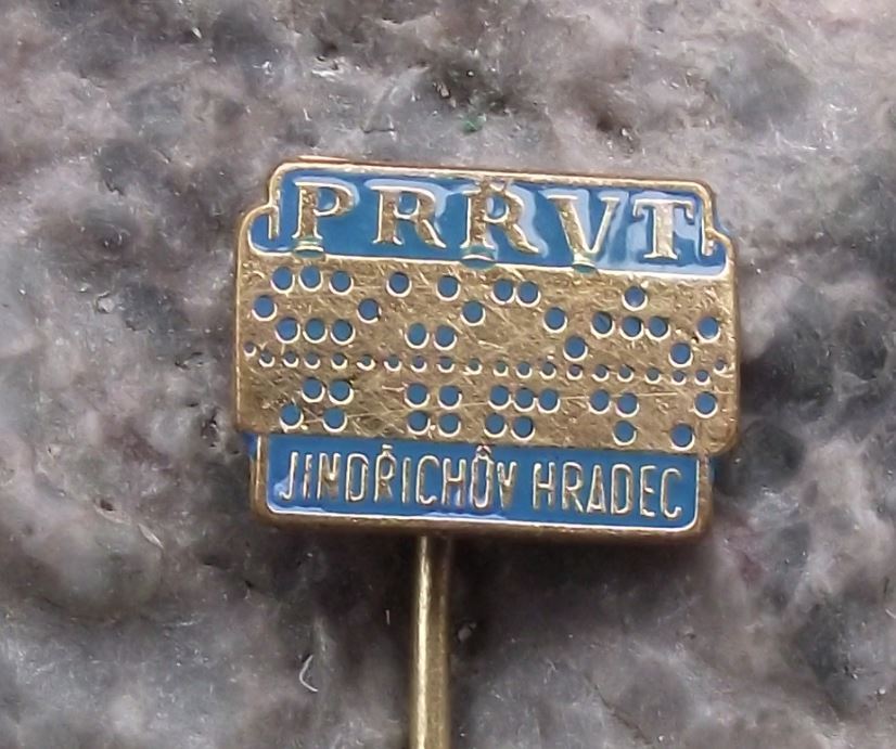 Antique Electronics Vintage Computer Jindrichuv Hradec Punch Card Pin Badge - Badgecrazy