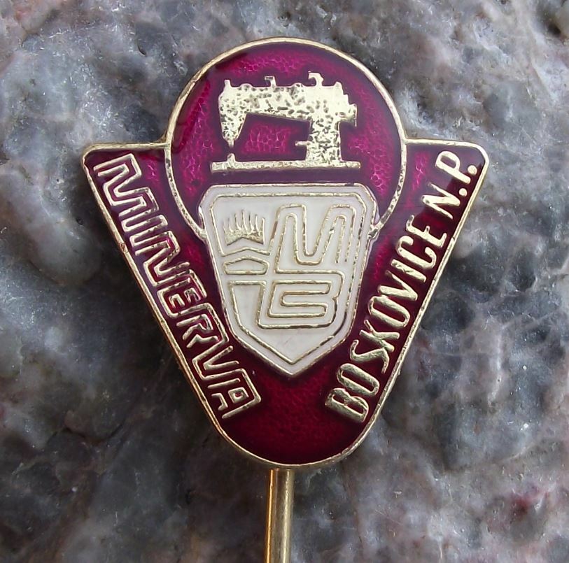 Antique Minerva Boskovice Sewing Machines Czechoslovakia Textile Pin Badge - Badgecrazy