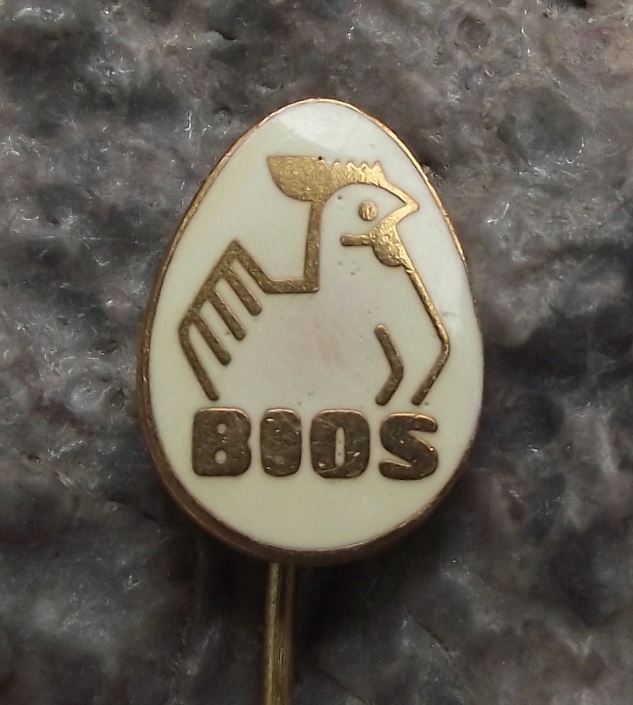 Antique Egg Shaped Chicken Farm Bios Hen Logo Keeper Farmer Supplies Pin Badge - Badgecrazy