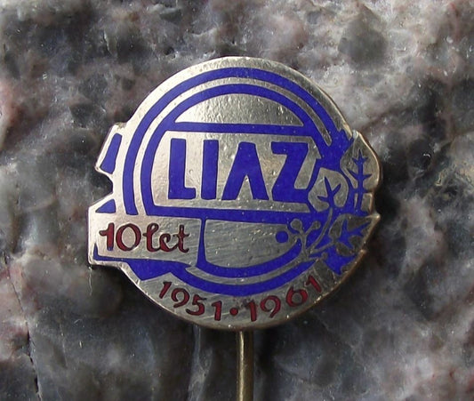 1961 LIAZ Truck Lorry Manufacturuer of Czechoslovakia 10th Anniversary Pin Badge - Badgecrazy