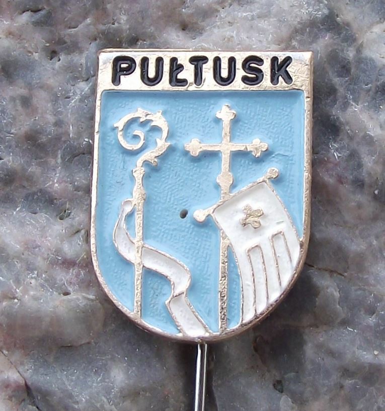 Vintage Pultusk Polish City Poland Heraldic Coat of Arms Pin Badge - Badgecrazy