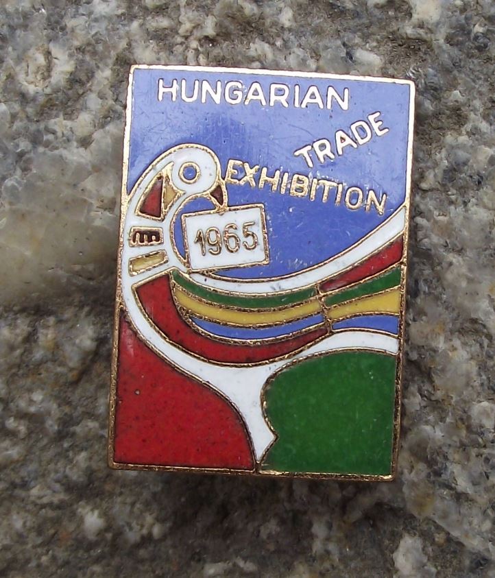 1965 Hungarian Trade Exhibition Expo Hungary Dove Bird Fair Pin Badge - Badgecrazy