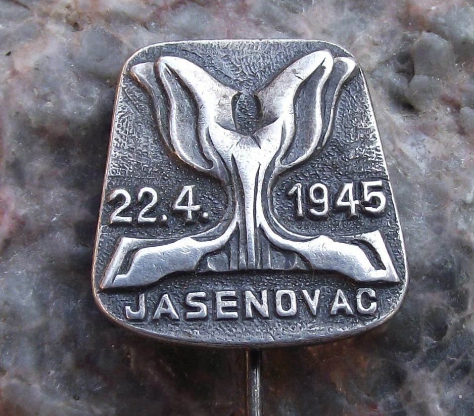 Antique Croatia Jasenovac Concentration Camp Liberation Remembrance Pin Badge - Badgecrazy