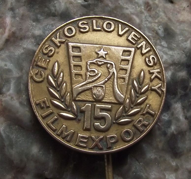 Czechoslovakia Film Export Company Lion and Star Logo 15th Anniversary Pin Badge - Badgecrazy