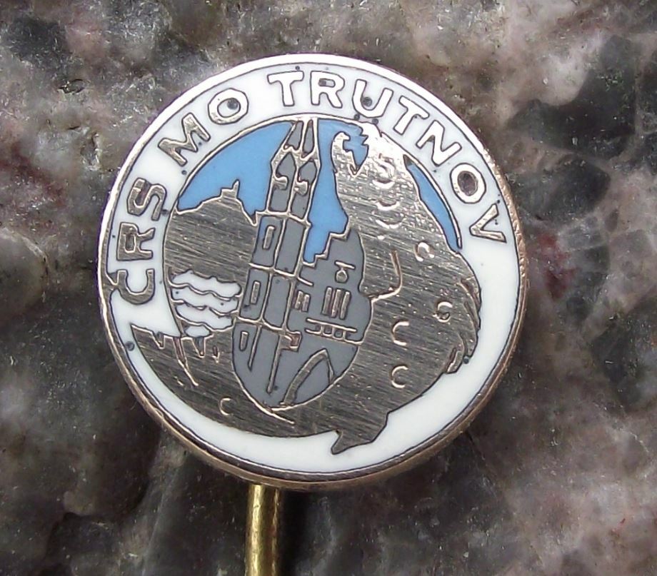 Antique Trutnov Czech Fishing Angling Association Leaping Trout Fish Pin Badge - Badgecrazy