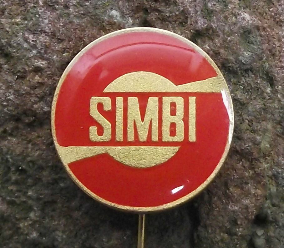 Vintage Simbi Italian Electromagnetics Logo Technology Company Pin Badge - Badgecrazy