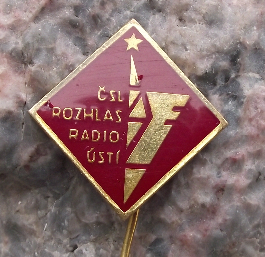 Vintage Radio Usti CSSR Czech State Broadcasting Transmitter Tower Pin Badge - Badgecrazy