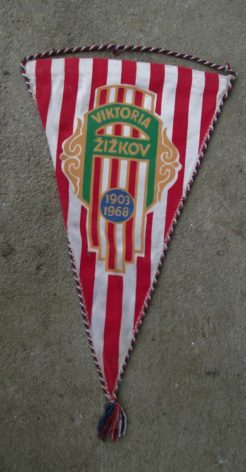 1968 Slavoj Victoria Zizkov Prague Soccer Football 65th Anniversary Pennant Flag - Badgecrazy