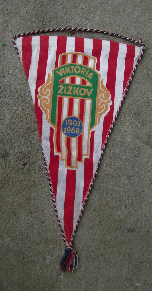 1968 Slavoj Victoria Zizkov Prague Soccer Football 65th Anniversary Pennant Flag - Badgecrazy