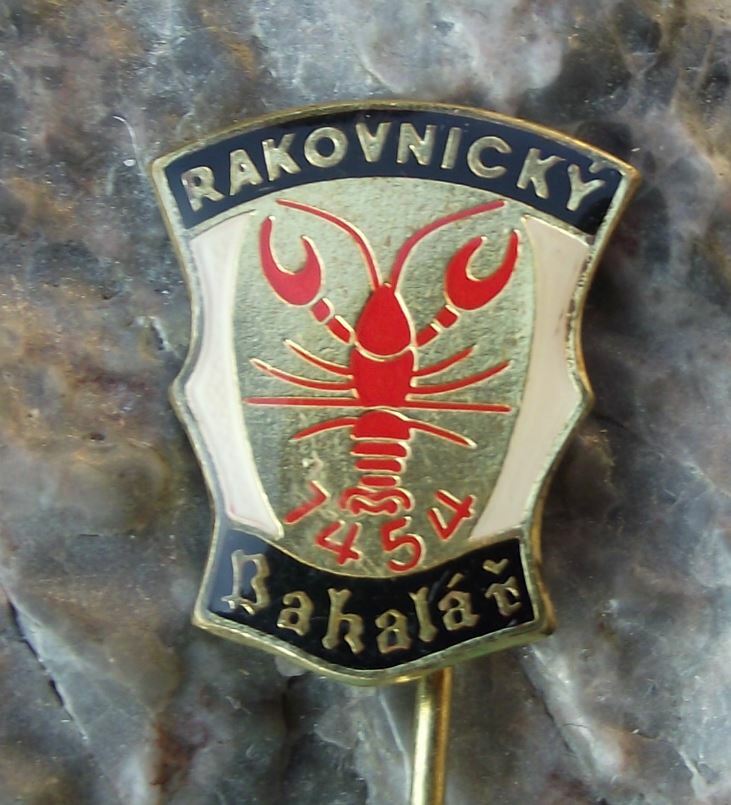 Antique Bakalar Rakovnicky Pivovar Czech Lobster Logo Brewery Beer Pin Badge - Badgecrazy