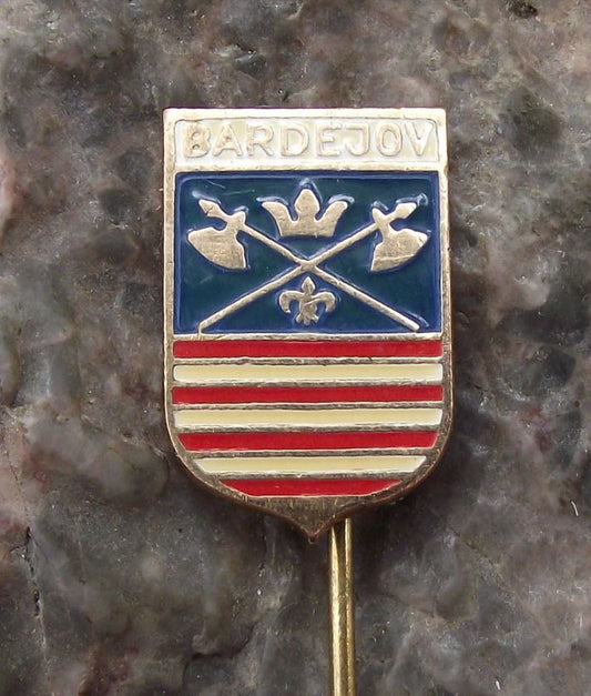 Bardejov Bartfeld Slovakia City Coat of Arms Heraldic Crest Pikes Pin Badge - Badgecrazy