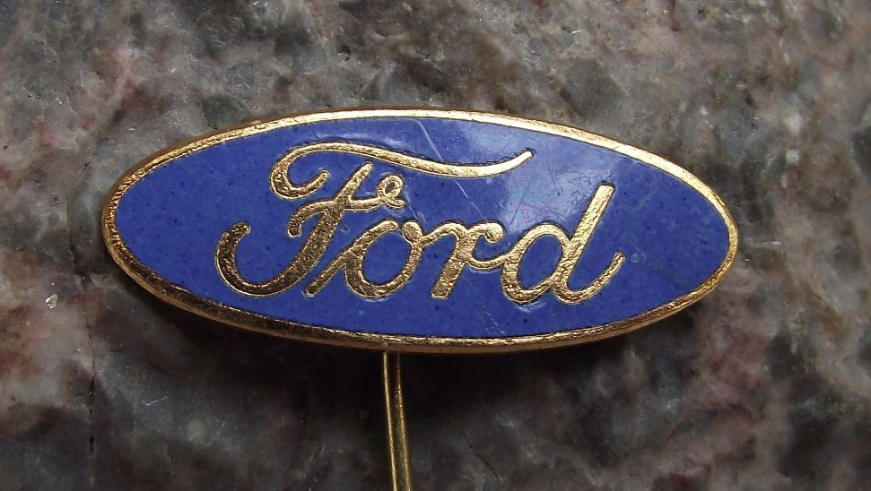Antique Ford Motor Company Classic Car & Truck Maker Script Logo Pin Badge - Badgecrazy
