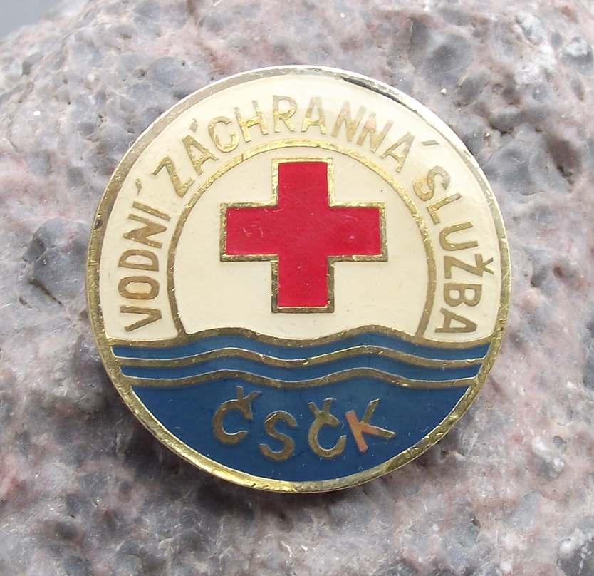 Vintage Czech Red Cross CSCK Water Life Saver Saving Uniform Clasp Pin Badge - Badgecrazy