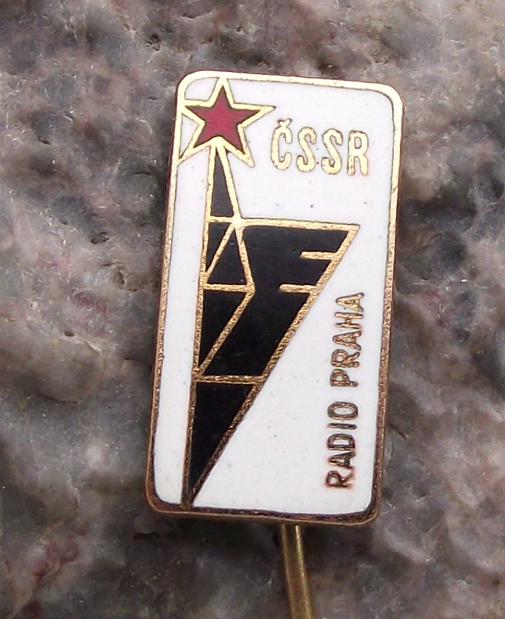 Vintage Radio Praha Prague CSSR Czechoslovakia Broadcasting Tower Pin Badge - Badgecrazy
