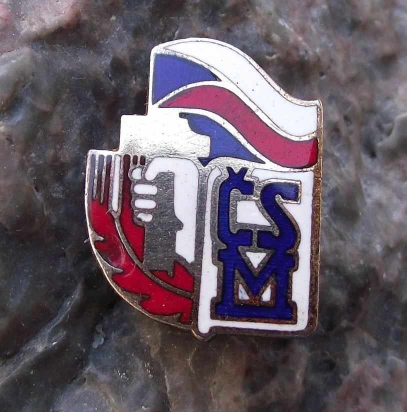 Vintage CSM Czechoslovakia Youth Organisation Members Flag Brooch Pin Badge - Badgecrazy