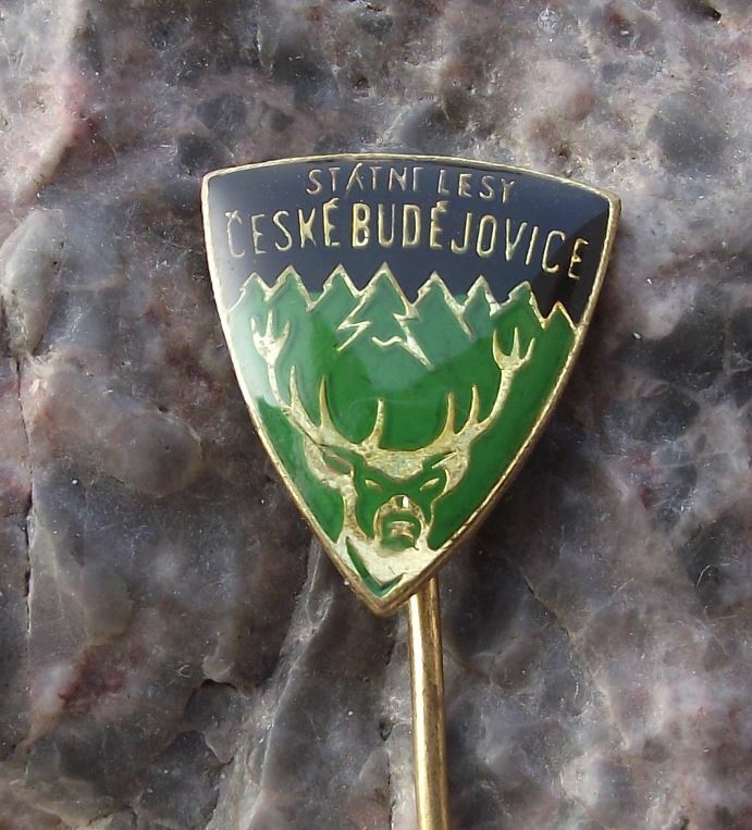 Antique Czech State Forestry Commission Ceske Budejovice Deer Stag Pin Badge - Badgecrazy