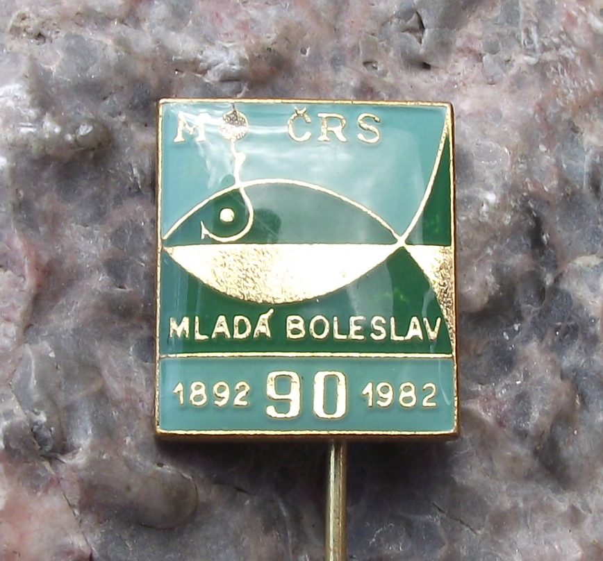 1982 CRS Czech Fishing Association Mlada Boleslav 90th Anniversary Pin Badge - Badgecrazy