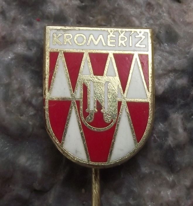 Vintage Kromeriz Kremsier Billhook Coat of Arms Czech Heraldic Crest Pin Badge - Badgecrazy