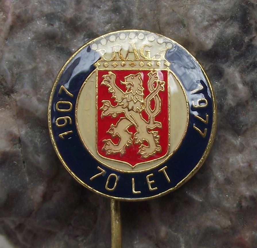 1977 Praga Czech Car Bus & Truck Panzer Tank Company 70th Anniversary Pin Badge - Badgecrazy