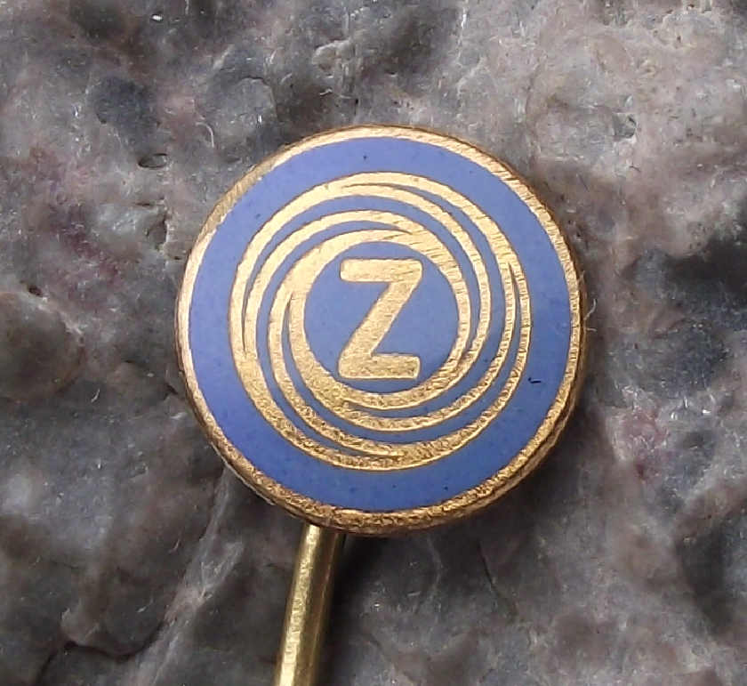 Vintage CZ Weapons Pistols Rifles Gun Factory Czechoslovakia Logo Blue Pin Badge - Badgecrazy